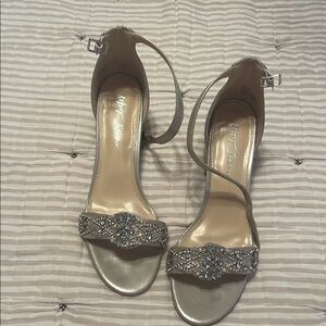 Betsey Johnson Silver Embellished Heels